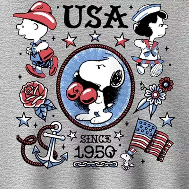 Peanuts Usa Tattoos Womens Long Sleeve Hoodie