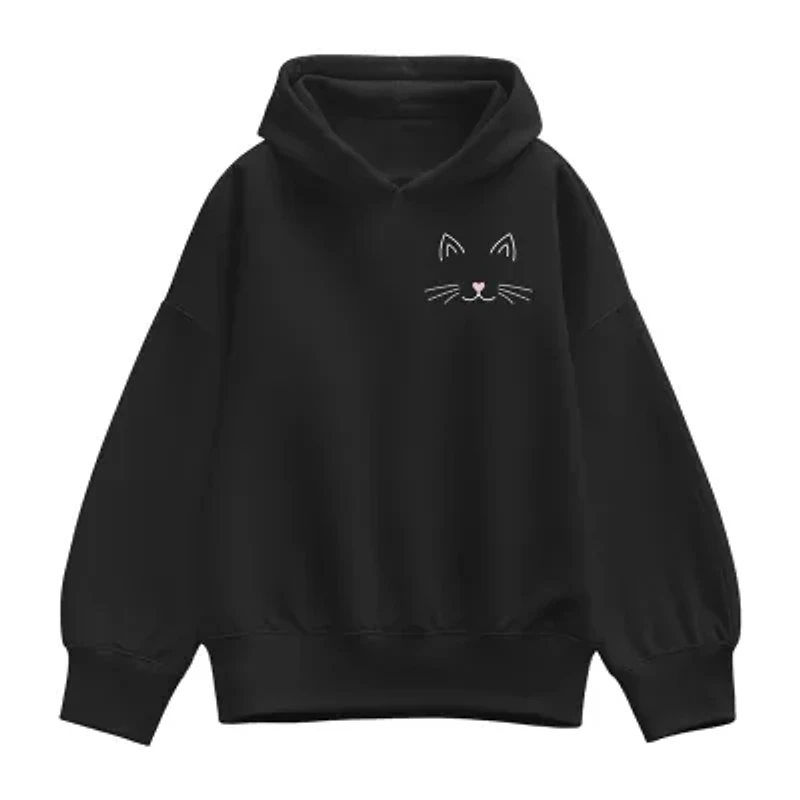 Cat Face Womens Long Sleeve Hoodie