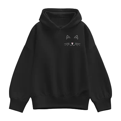 Cat Face Womens Long Sleeve Hoodie