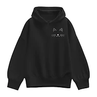 Cat Face Womens Long Sleeve Hoodie