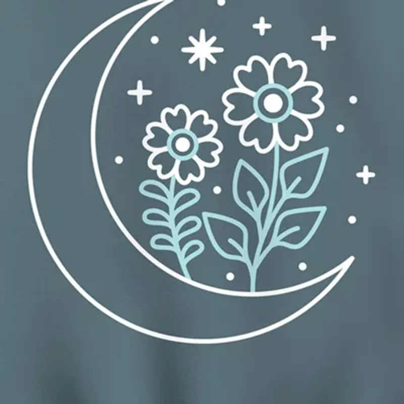 Moon Flowers Womens Long Sleeve Hoodie