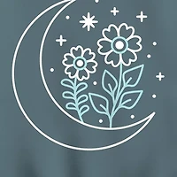 Moon Flowers Womens Long Sleeve Hoodie