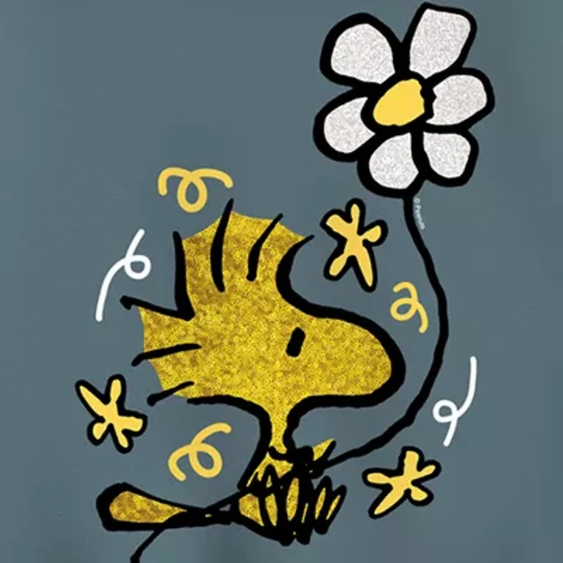 Woodstock Flower Womens Long Sleeve Peanuts Hoodie