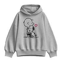 Snoopy Charlie Hug Womens Long Sleeve Hoodie