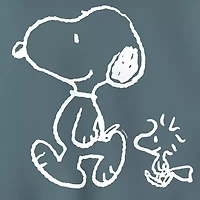 Snoopy Walking Chalk Womens Long Sleeve Hoodie