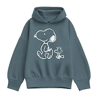 Snoopy Walking Chalk Womens Long Sleeve Hoodie