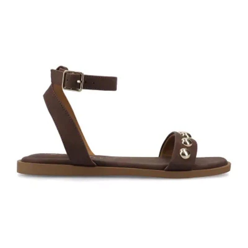 Journee Collection Womens Ankle Strap Flat Sandals