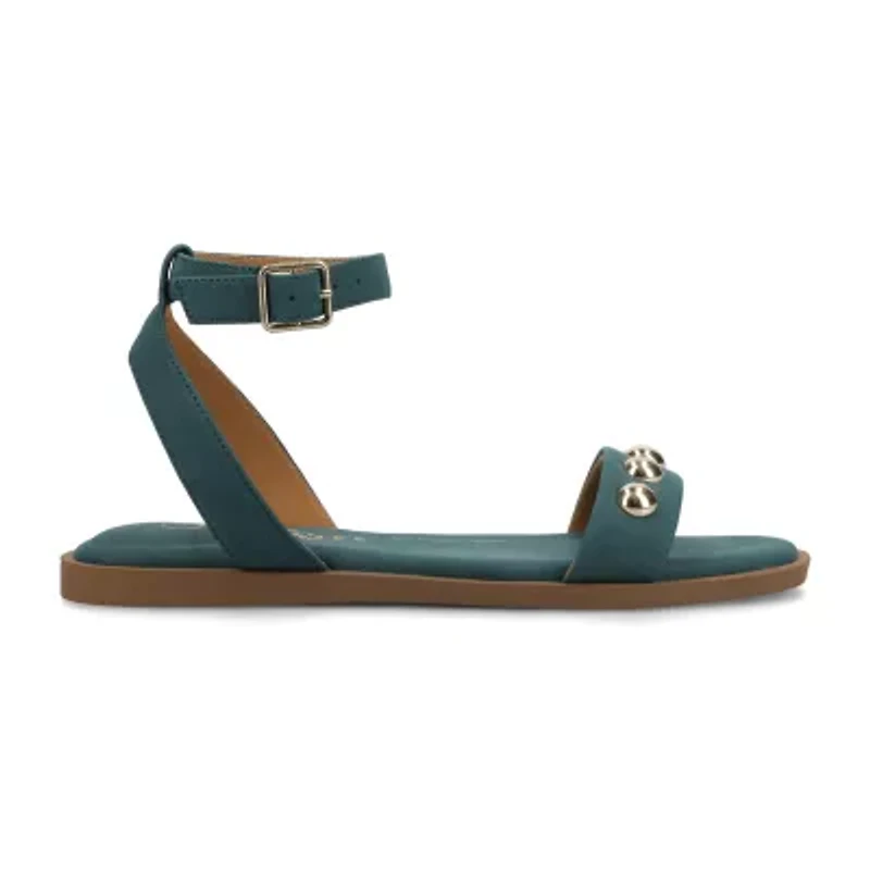 Journee Collection Womens Ankle Strap Flat Sandals