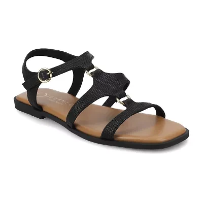Journee Collection Womens Ankle Strap Flat Sandals