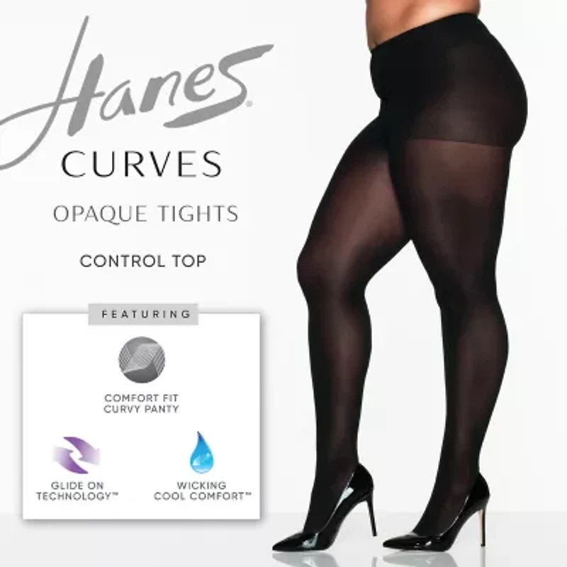 Hanes Womens Curves Plus Tights
