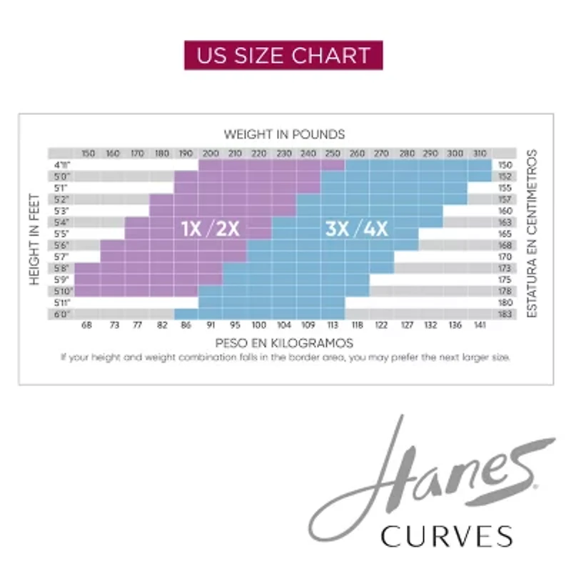Hanes Womens Curves Plus Tights