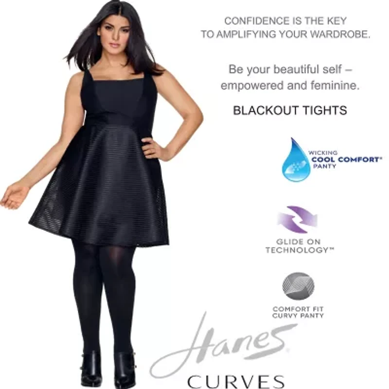 Hanes Womens Curves Plus Tights