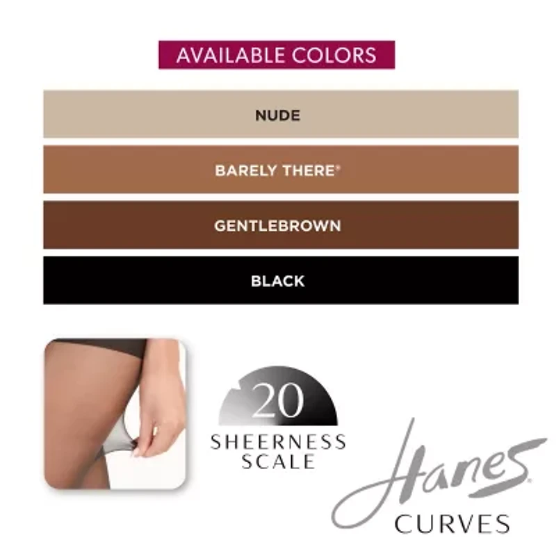 Hanes Curves Pantyhose Plus Hsp002