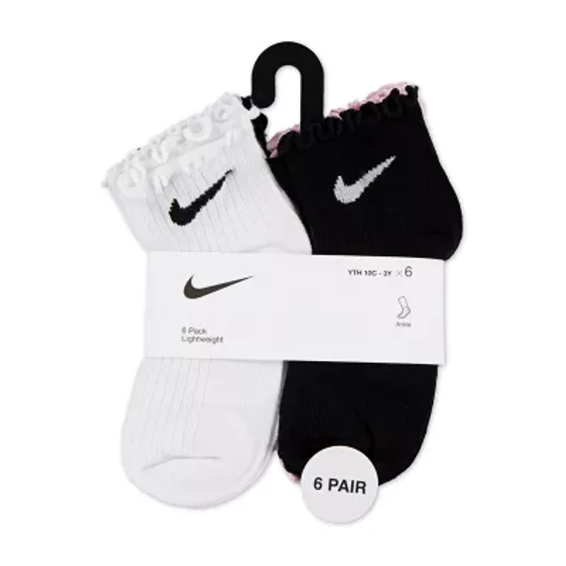 Nike Little Girls Multi-Pack 3 Pair Quarter Ankle Socks