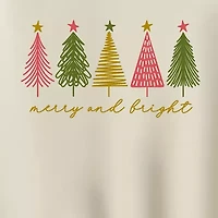 Merry And Bright Womens Crew Neck Long Sleeve Pullover Sweater