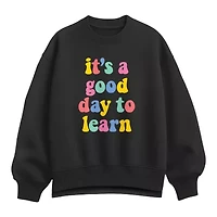 Good Day To Learn Womens Crew Neck Long Sleeve Pullover Sweater