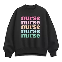 Nurse Stacked Womens Crew Neck Long Sleeve Pullover Sweater