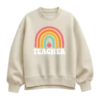 Teacher Rainbow Womens Crew Neck Long Sleeve Pullover Sweater