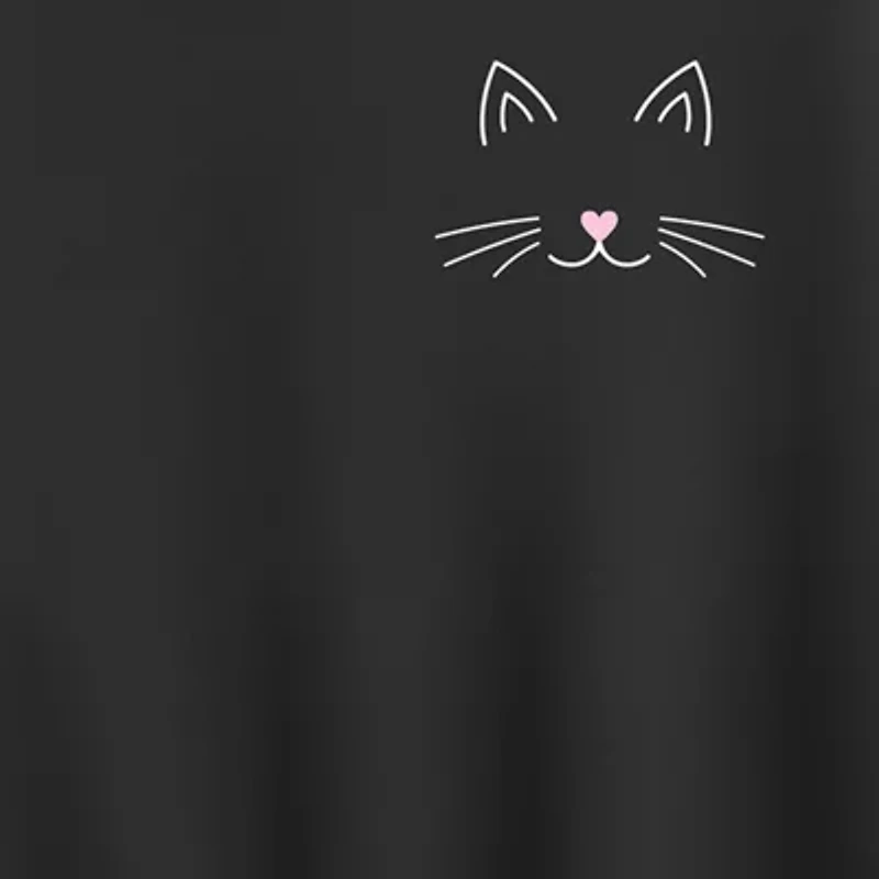 Cat Face Womens Crew Neck Long Sleeve Pullover Sweater