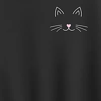 Cat Face Womens Crew Neck Long Sleeve Pullover Sweater