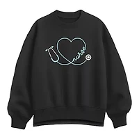 Nurse Heart Womens Crew Neck Long Sleeve Pullover Sweater