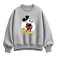 Classic Womens Crew Neck Long Sleeve Mickey Mouse Pullover Sweater