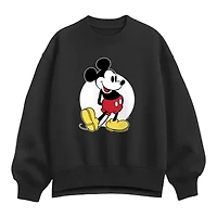 Mickey Classic Womens Crew Neck Long Sleeve Mouse Pullover Sweater