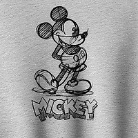 Mickey Sketch Womens Crew Neck Long Sleeve Mickey Mouse Pullover Sweater