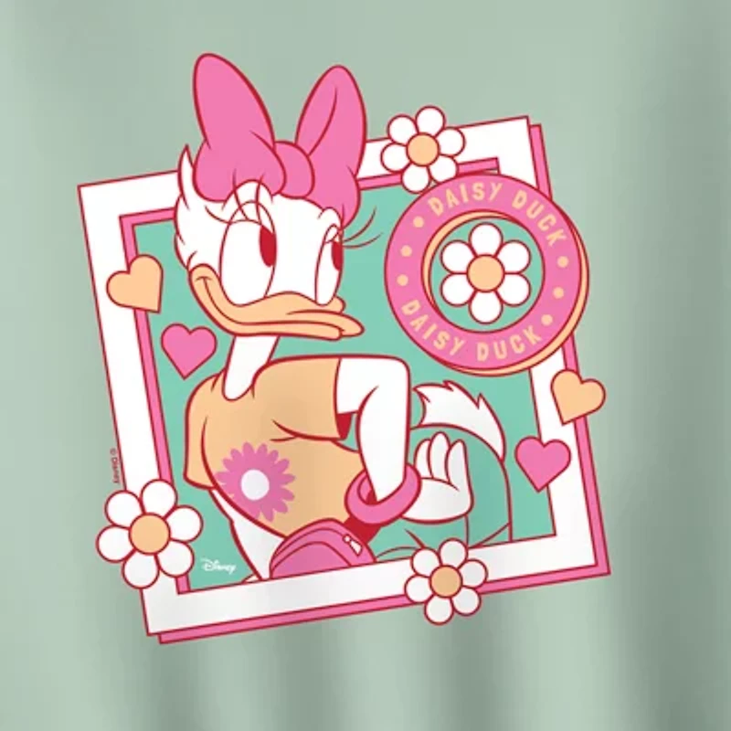 Daisy Frame Womens Crew Neck Long Sleeve Daisy Duck Pullover Sweater