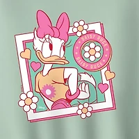 Daisy Frame Womens Crew Neck Long Sleeve Daisy Duck Pullover Sweater