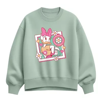 Daisy Frame Womens Crew Neck Long Sleeve Daisy Duck Pullover Sweater