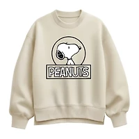 Peanuts Logo Womens Crew Neck Long Sleeve Peanuts Pullover Sweater
