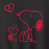 Snoopy Broken Heart Womens Crew Neck Long Sleeve Snoopy Pullover Sweater