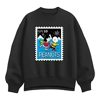 Charlie Lucy Skating Womens Crew Neck Long Sleeve Peanuts Pullover Sweater