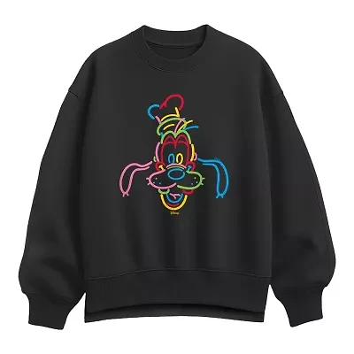Color Goofy Sketch Womens Crew Neck Long Sleeve Pullover Sweater
