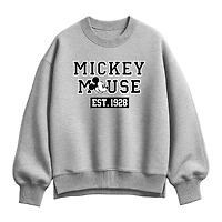 Mickey Mouse Womens Crew Neck Long Sleeve Mickey Mouse Pullover Sweater