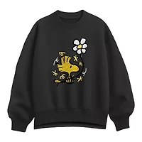 Woodstock Flower Womens Crew Neck Long Sleeve Peanuts Pullover Sweater