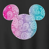 Mickey Head Bandana Womens Crew Neck Long Sleeve Mouse Pullover Sweater