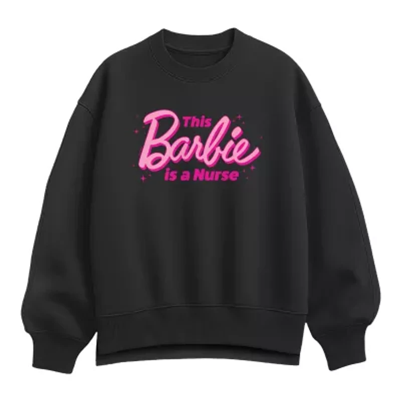 Barbie Nurse Womens Crew Neck Long Sleeve Pullover Sweater