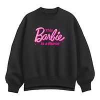 Barbie Nurse Womens Crew Neck Long Sleeve Pullover Sweater