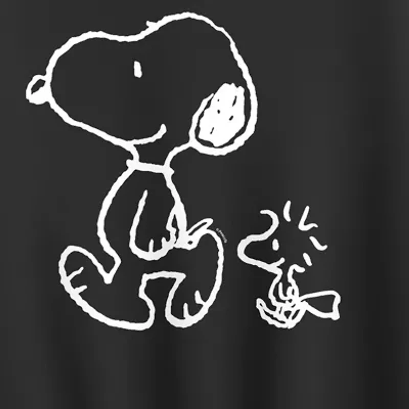 Snoopy Walking Chalk Womens Crew Neck Long Sleeve Pullover Sweater