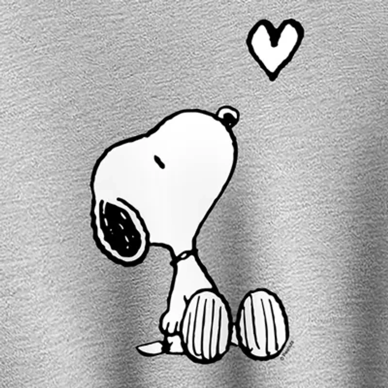 Snoopy Heart Womens Crew Neck Long Sleeve Pullover Sweater