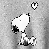 Snoopy Heart Womens Crew Neck Long Sleeve Pullover Sweater