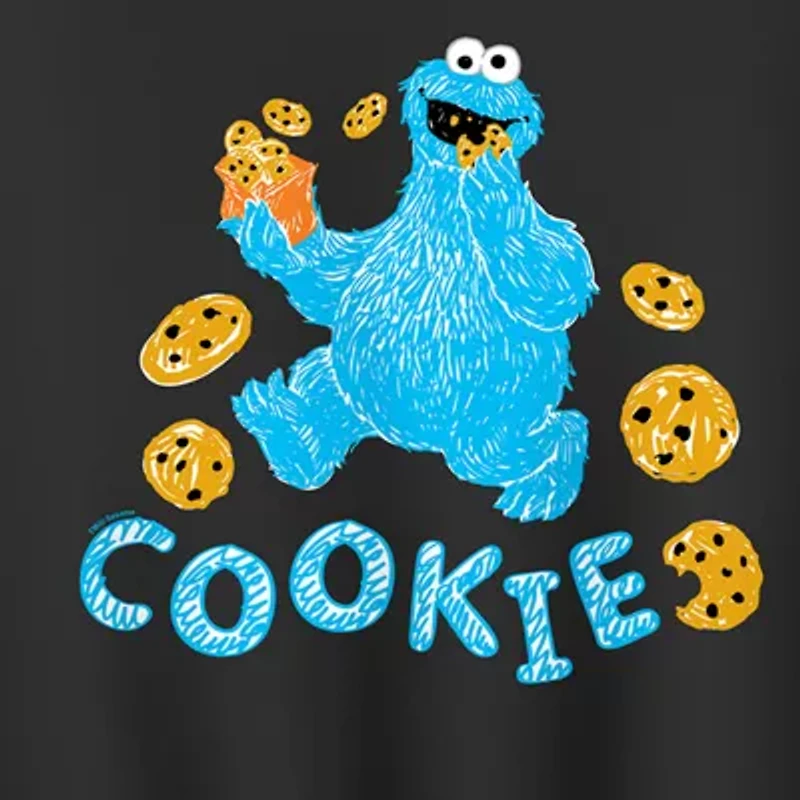 Cookie Monster Womens Crew Neck Long Sleeve Sesame Street Pullover Sweater