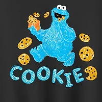 Cookie Monster Womens Crew Neck Long Sleeve Sesame Street Pullover Sweater