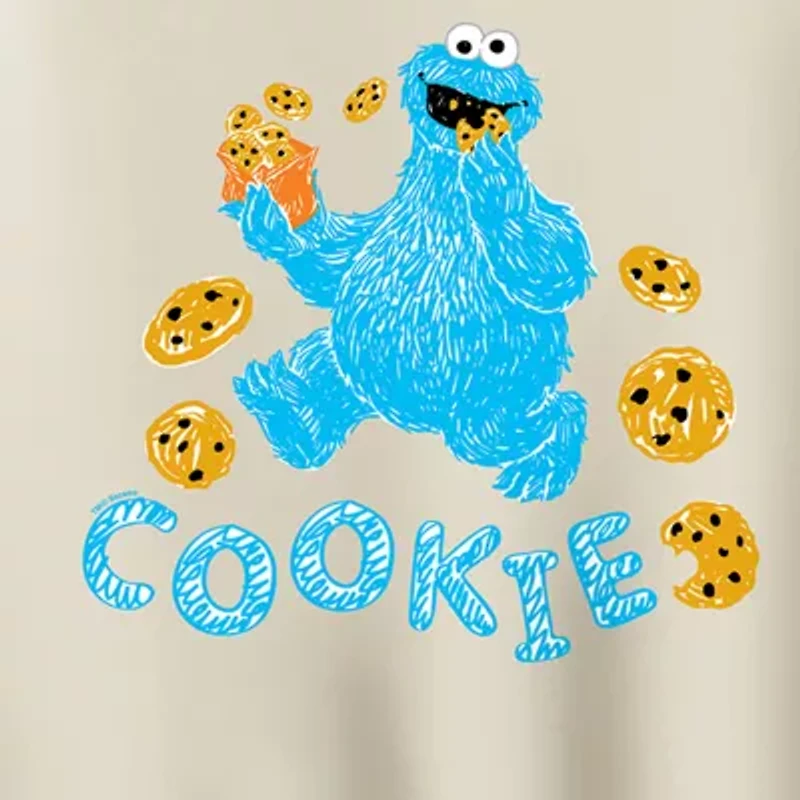 Cookie Monster Womens Crew Neck Long Sleeve Sesame Street Pullover Sweater