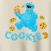 Cookie Monster Womens Crew Neck Long Sleeve Sesame Street Pullover Sweater