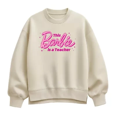 Barbie Teacher Womens Crew Neck Long Sleeve Pullover Sweater