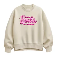 Barbie Teacher Womens Crew Neck Long Sleeve Pullover Sweater