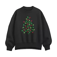 Paw Print Tree Womens Crew Neck Long Sleeve Pullover Sweater